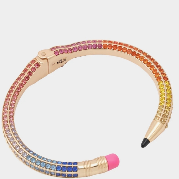 Betsey Johnson Pave Pencil Cuff Bracelet Multi - Picture 1 of 4